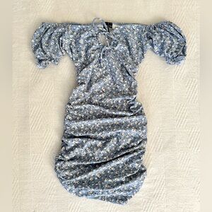 Windsor Blue Floral Strapless Dress